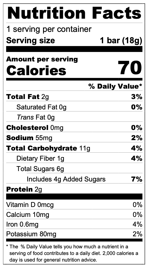 Mini Warrior Oat Bar- Apple Caramel (pack of 10) - BeeFree Gluten-Free Bakery