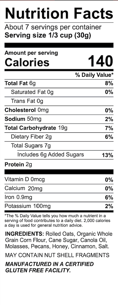 Granola Cookie Bites Chuck's Cinnamon Pecan (7.5 oz) - BeeFree Gluten - Free Bakery
